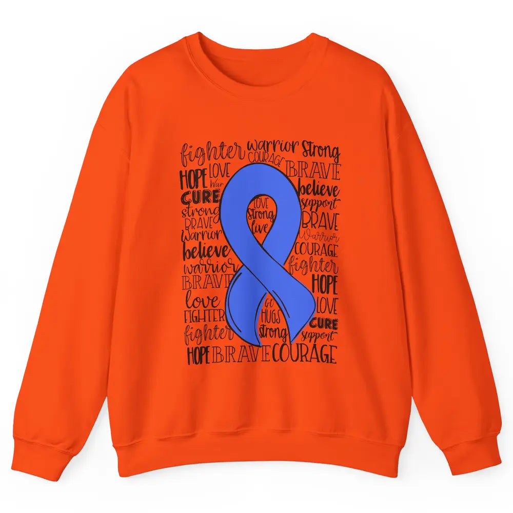 Syringomyelia Awareness Blue Ribbon Hope Love Cure Unisex Crewneck Sweatshirt