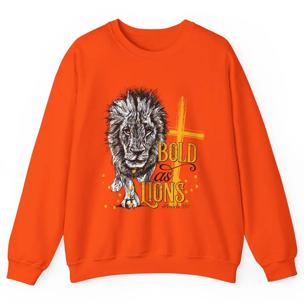 Bold As Lion Of Judah Bible Verse Christian Faith Religious Unisex Crewneck Sweatshirt