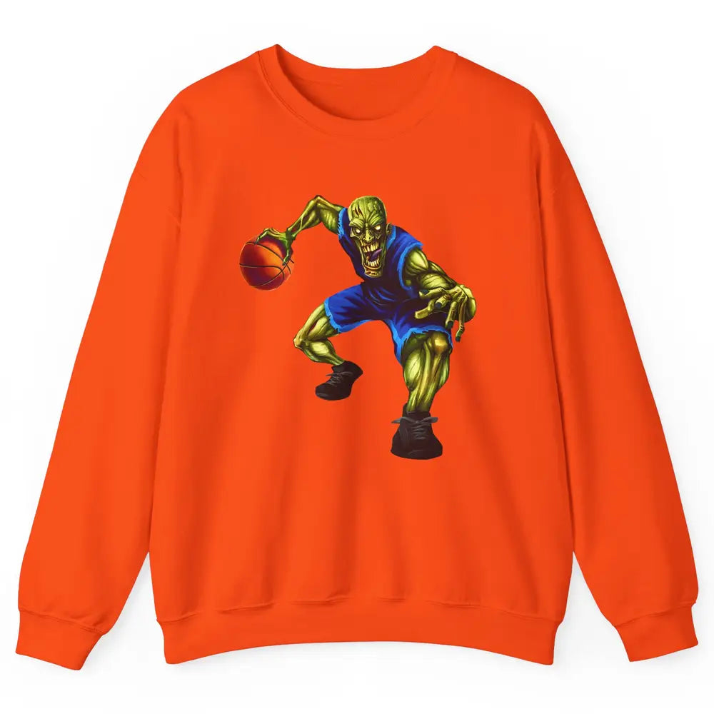 Zombie Basketball Halloween Basketball Players Scary Costume Unisex Crewneck Sweatshirt