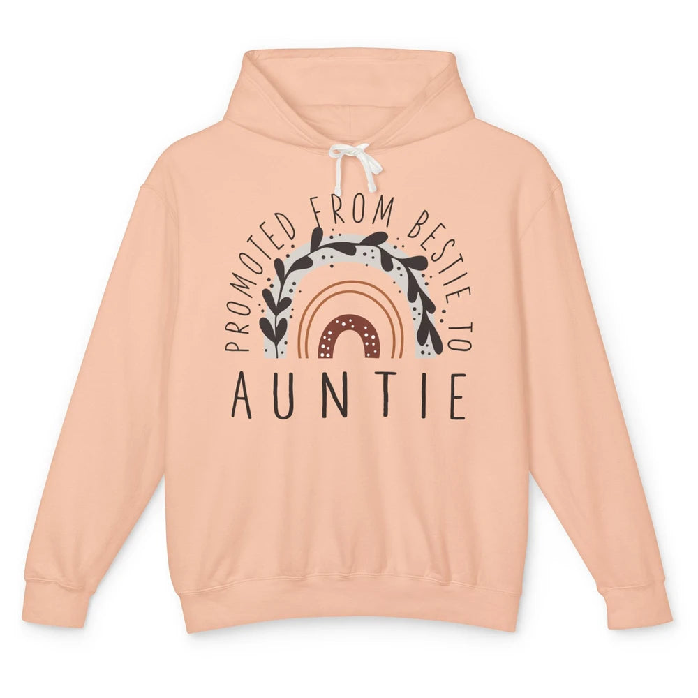 Rainbow Promoted From Bestie To Auntie Pregnancy Reveal Gift Unisex Lightweight Hoodie