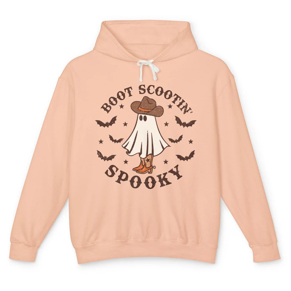 Funny Cowboy Ghost Boot Scooting Spooky Western Halloween Unisex Lightweight Hoodie