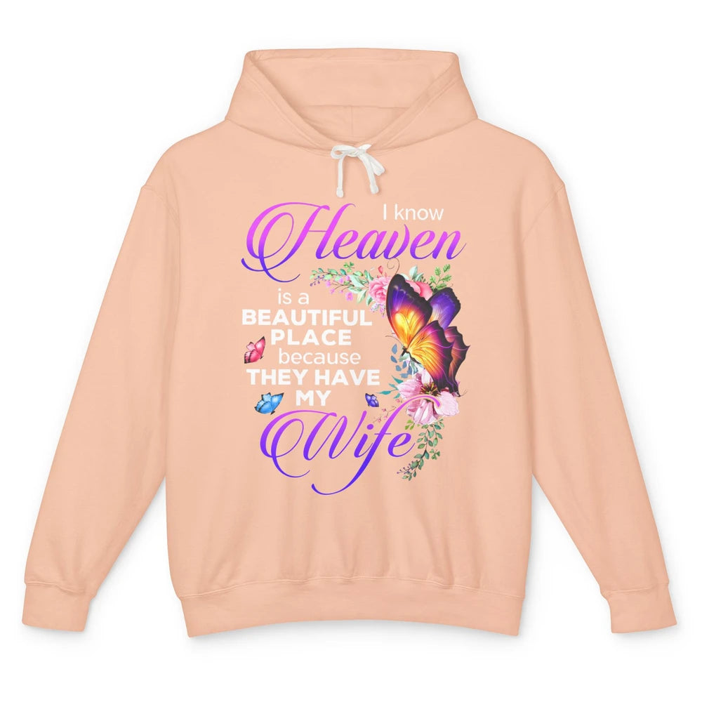 Butterfly Heaven Beautiful They Have My Wife Guardian Angel Unisex Lightweight Hoodie