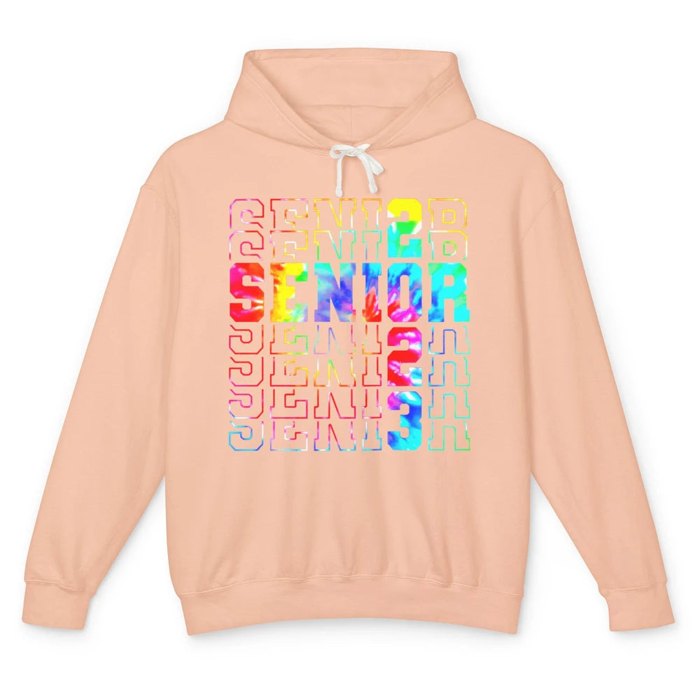 Tie Dye Senior 2023 Class Of 2023 Graduate Bachelor Gift Unisex Lightweight Hoodie