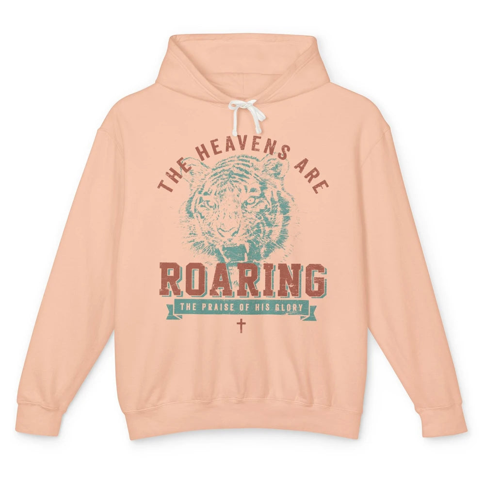 Lion Lightning Bolt Heavens Are Roaring Christian Catholic Unisex Lightweight Hoodie