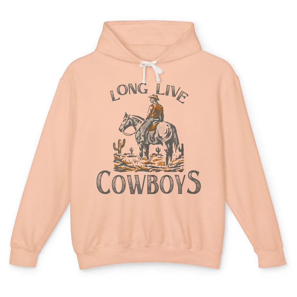 Desert Cowboy Retro Riding Horse Howdy Western Country Rodeo Unisex Lightweight Hoodie