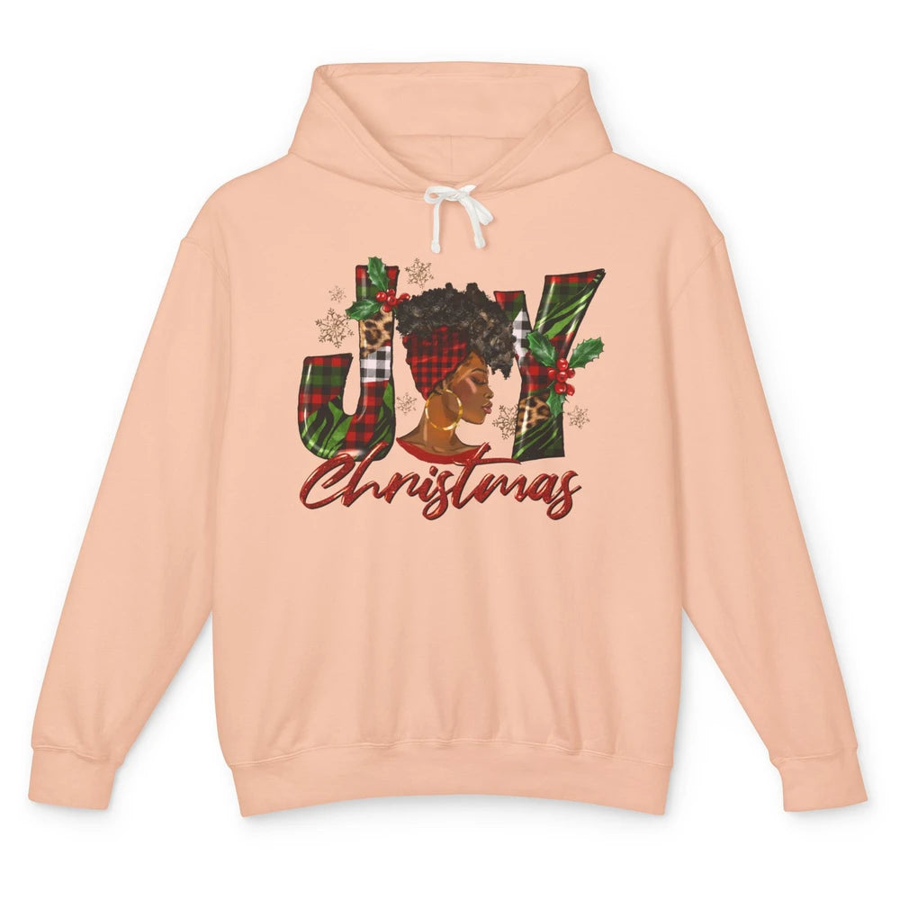 Leopard Black Woman Joy Melanin Christmas Black Christmas Unisex Lightweight Hoodie