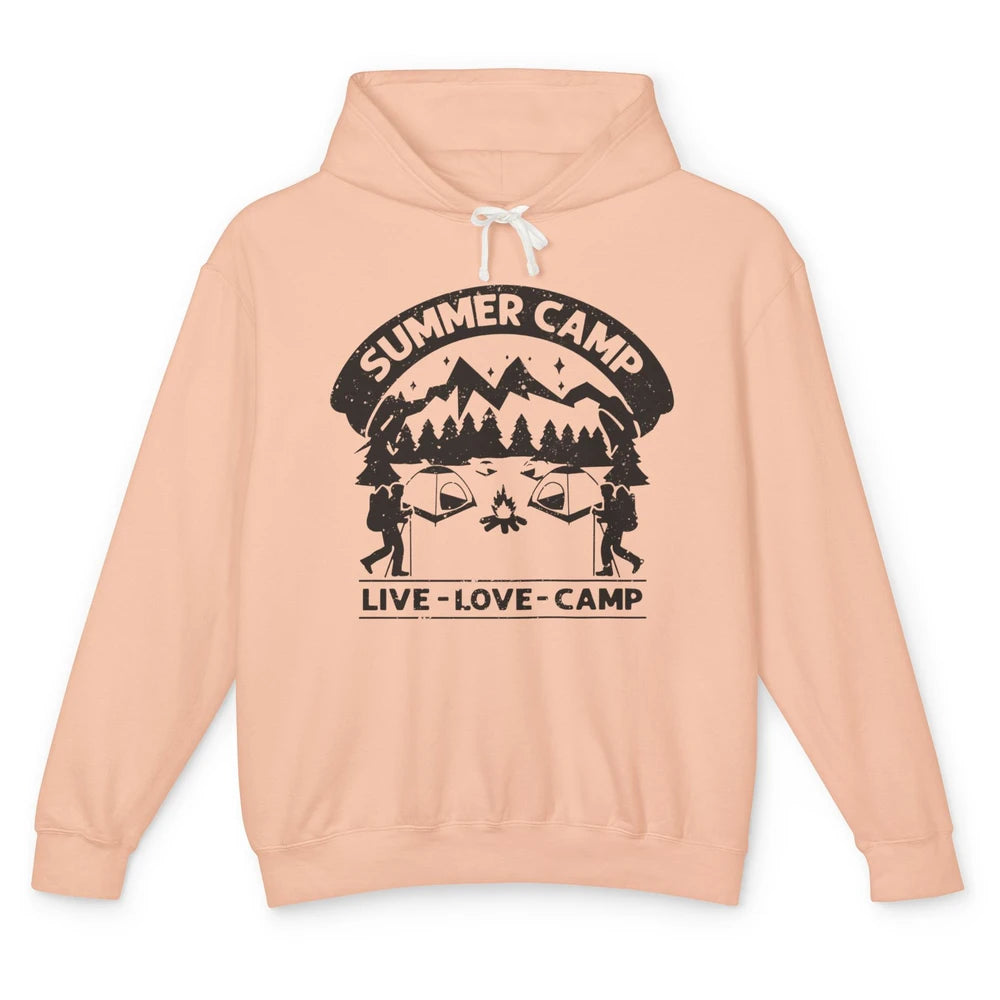 Summer Camp Live Love Camp Vacation Camping Hiking Retro Unisex Lightweight Hoodie