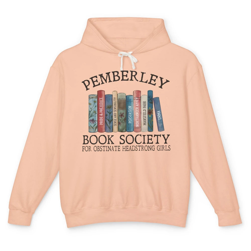 Retro Pemberley Book Society Book Reading Lovers Librarian Unisex Lightweight Hoodie