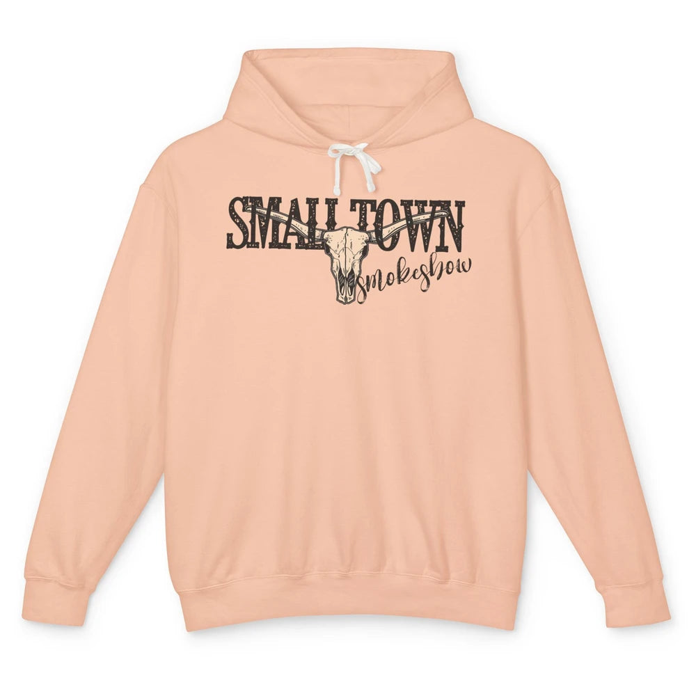 Boho Bull Skull Small Town Smokeshow Western Country Cowgirl Unisex Lightweight Hoodie