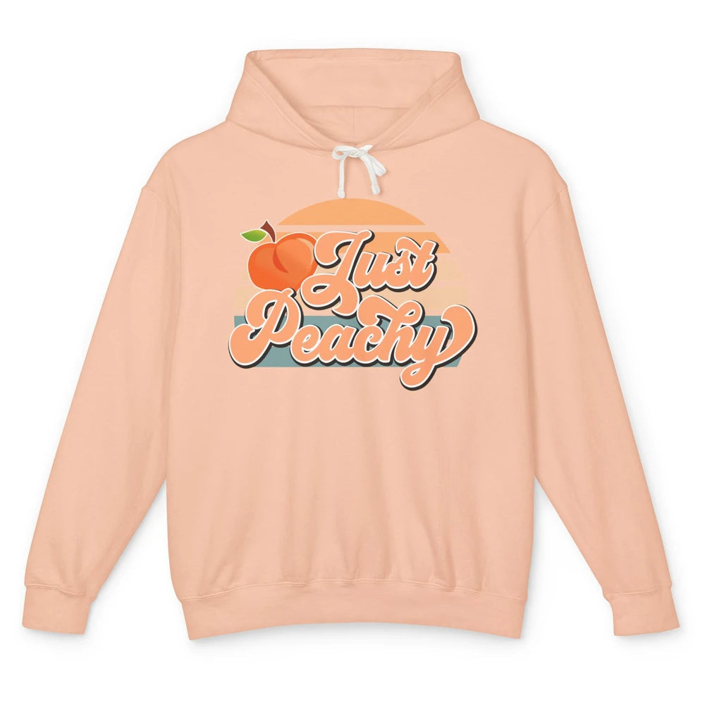 Just Peachy Vintage Peach Summer Fruits Peach Farmers Unisex Lightweight Hoodie