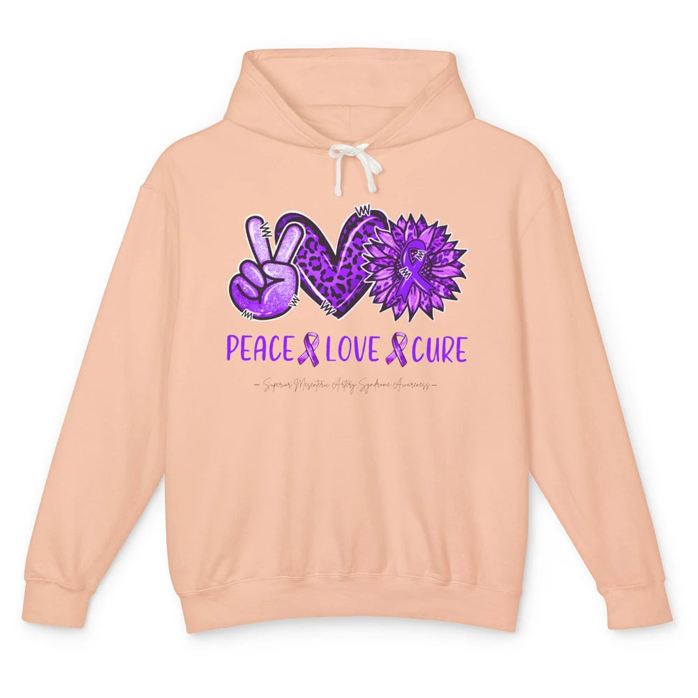 Superior Mesenteric Artery Syndrome Leopard Peace Love Cure Unisex Lightweight Hoodie