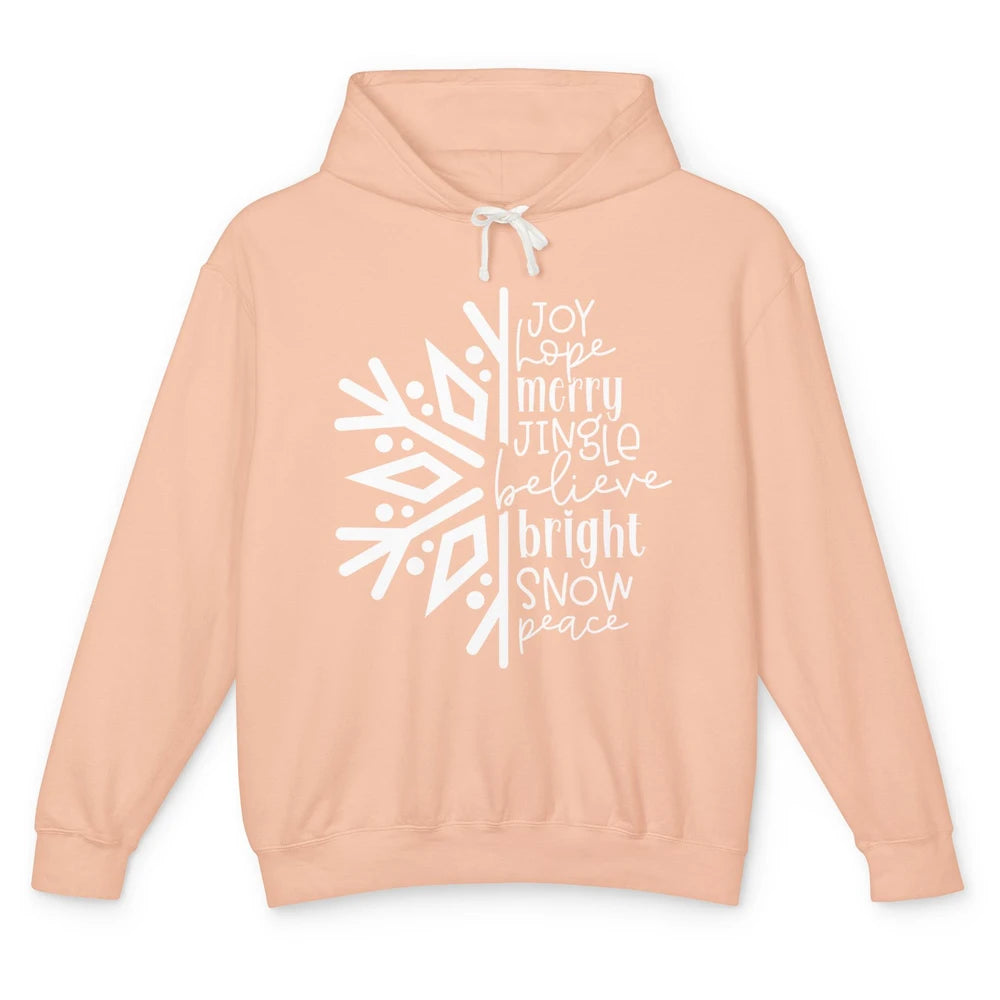 Snowflakes Christmas Joy Hope Merry Jungle Christmas Lovers Unisex Lightweight Hoodie