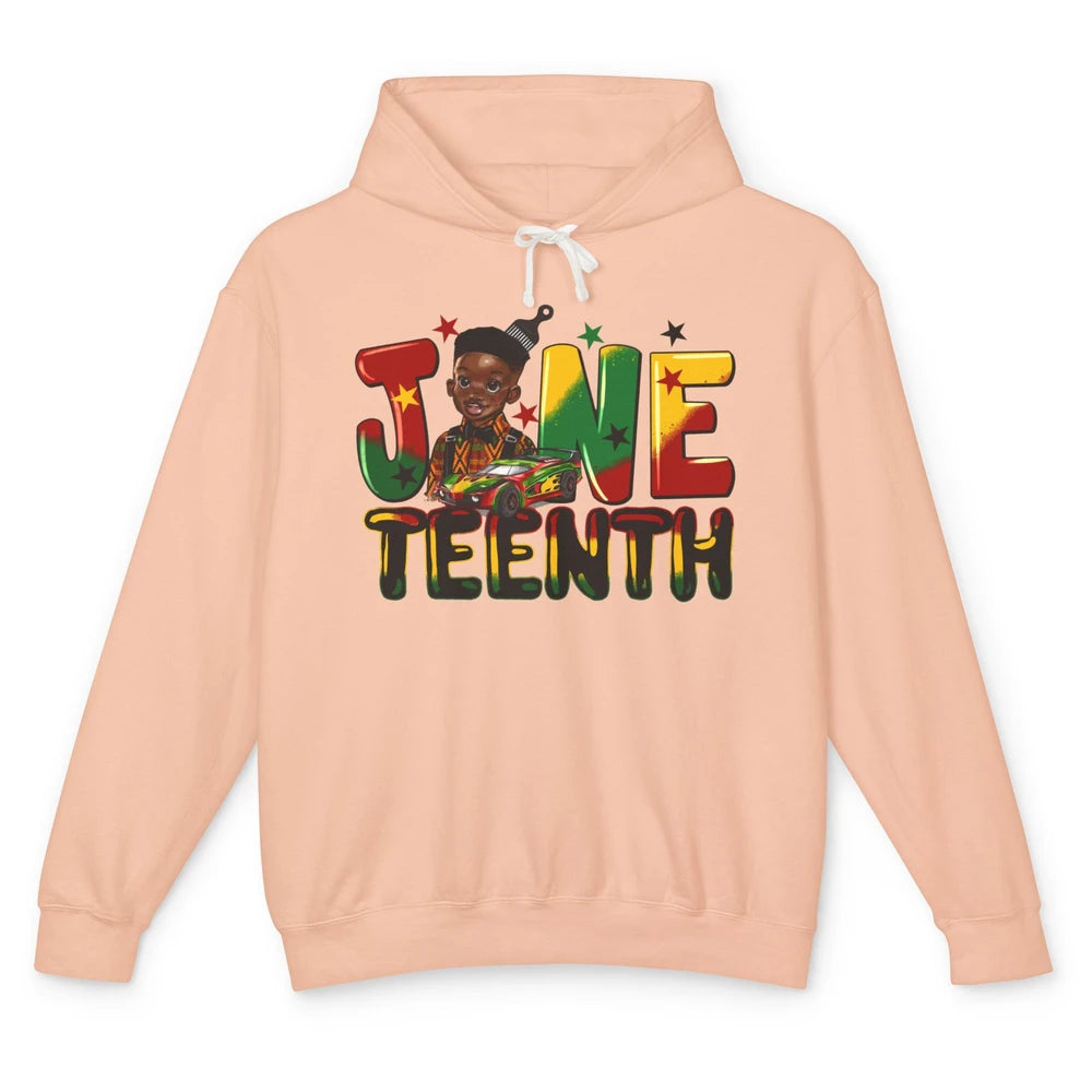 Juneteenth Little Black Boy Afro African Independence Day Unisex Lightweight Hoodie