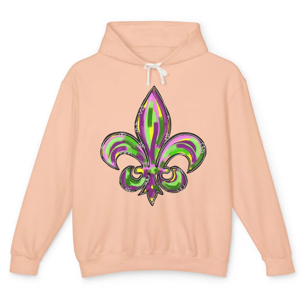 Happy Mardi Gras Fleur De Lis New Orleans Carnivals Costume Unisex Lightweight Hoodie