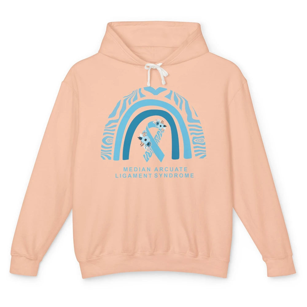 Median Arcuate Ligament Syndrome Awareness MALS Blue Rainbow Unisex Lightweight Hoodie