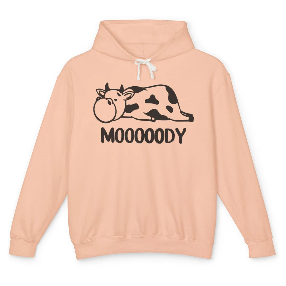 Funny Lazy Dairy Cow Moody Heifer Farmer Cow Castle Lovers Unisex Lightweight Hoodie