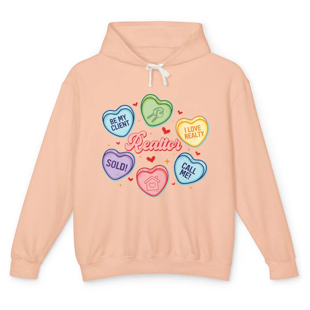 Heart Candy Valentines Day Funny Real Estate Be Mine Realtor Unisex Lightweight Hoodie