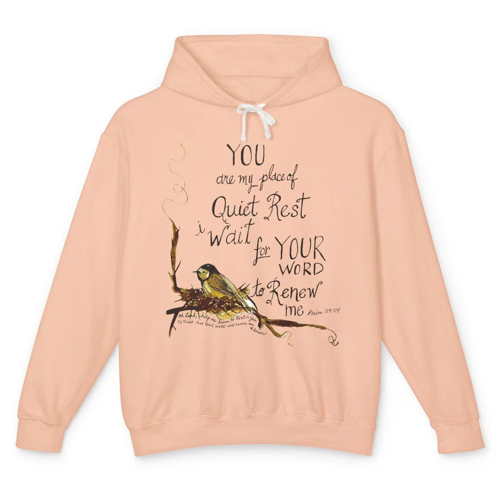 Christian Birds You're Place Of Rest Bible Verse Religious Unisex Lightweight Hoodie