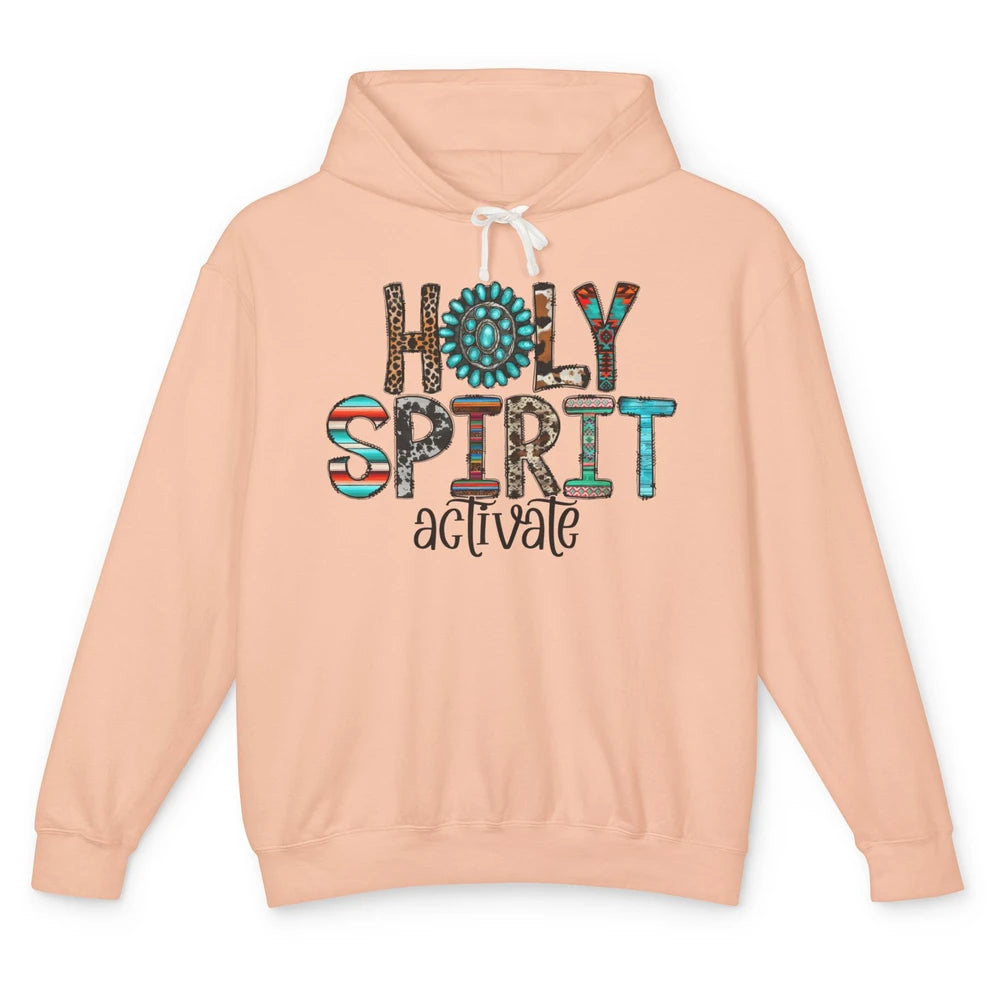 Holy Spirit Activate Western Leopard Christian Religious Unisex Lightweight Hoodie