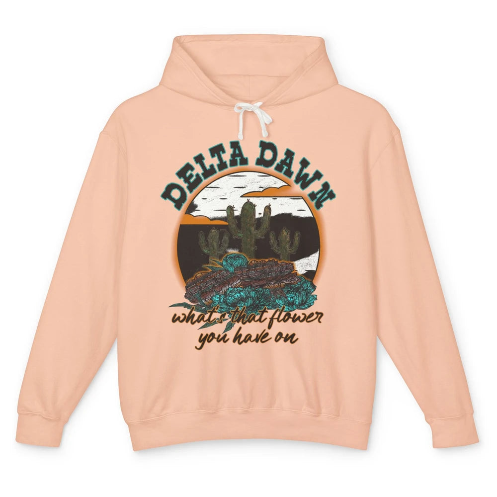 Retro Desert Night Delta Dawn What's That Flower Western Unisex Lightweight Hoodie