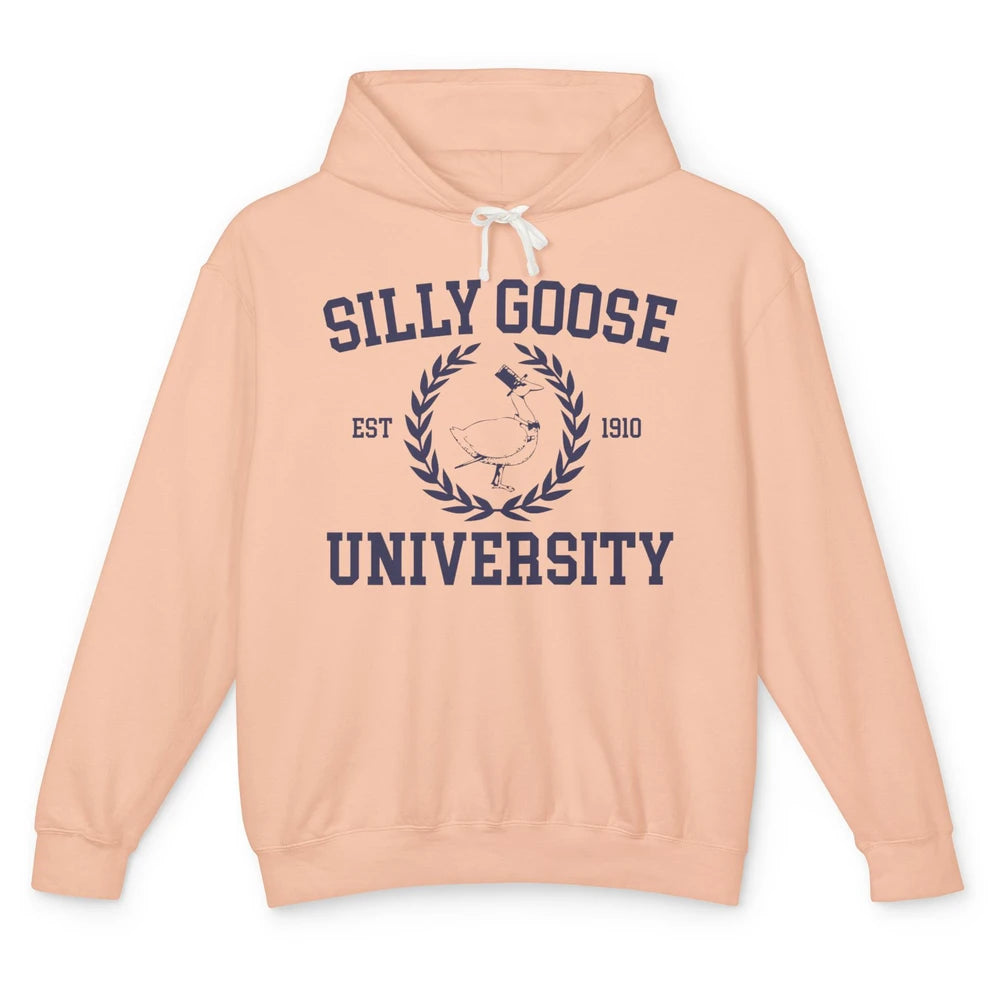 Funny Silly Goose University Est 1910 Silly Goose Sarcastic Unisex Lightweight Hoodie