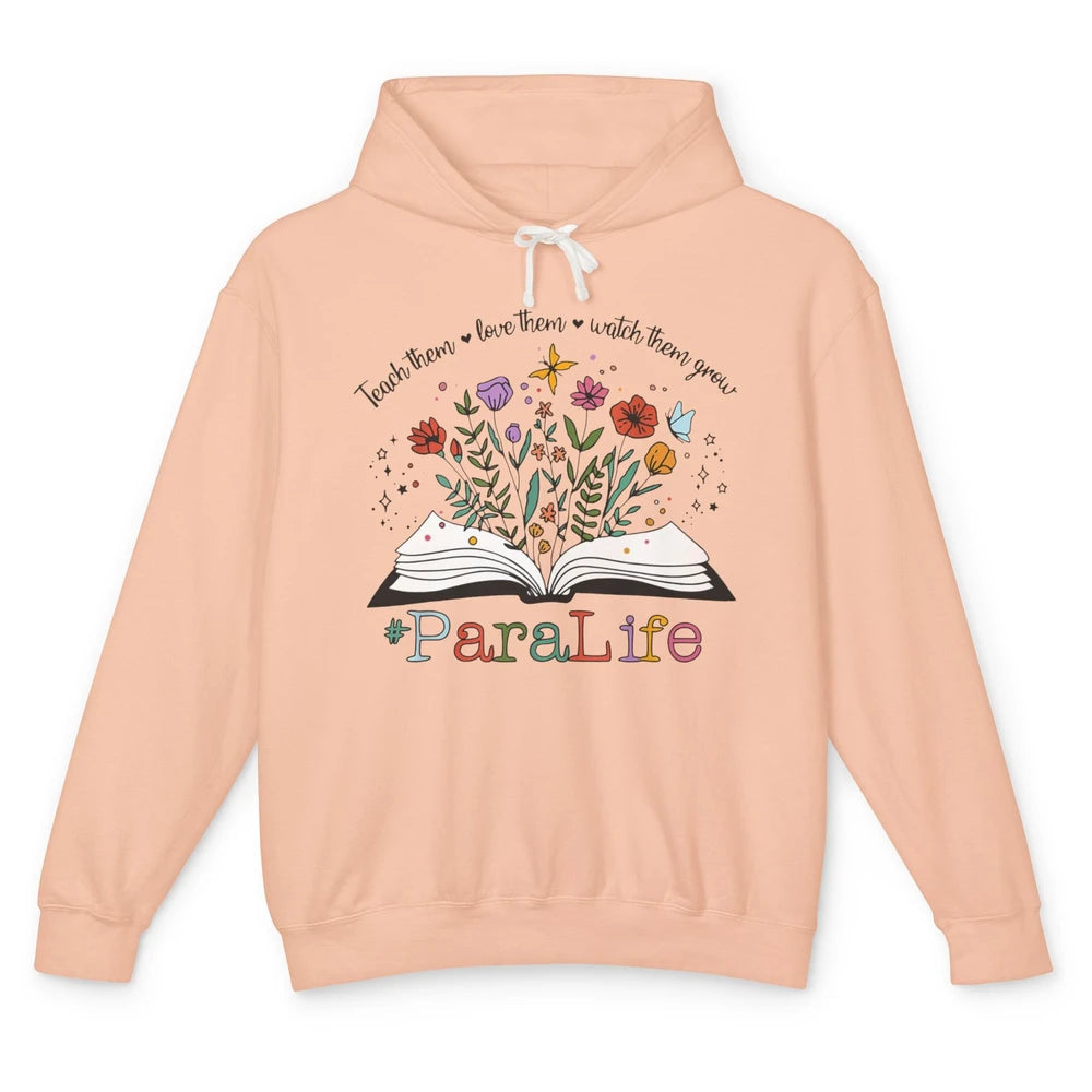 Para Life Paraprofessional Flower Teacher Back To School Unisex Lightweight Hoodie