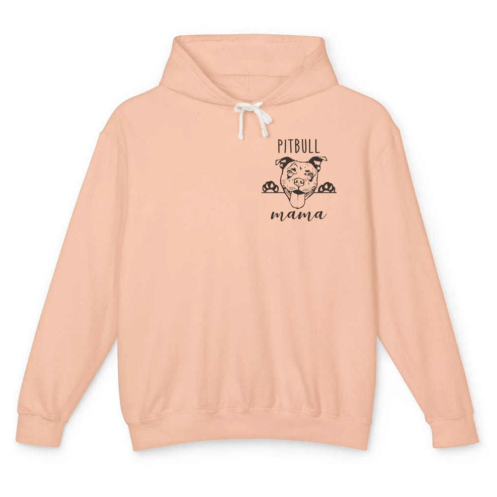 Cute Pitbull Mama Pocket Funny Hiding Dog Pet Mom Lover Unisex Lightweight Hoodie