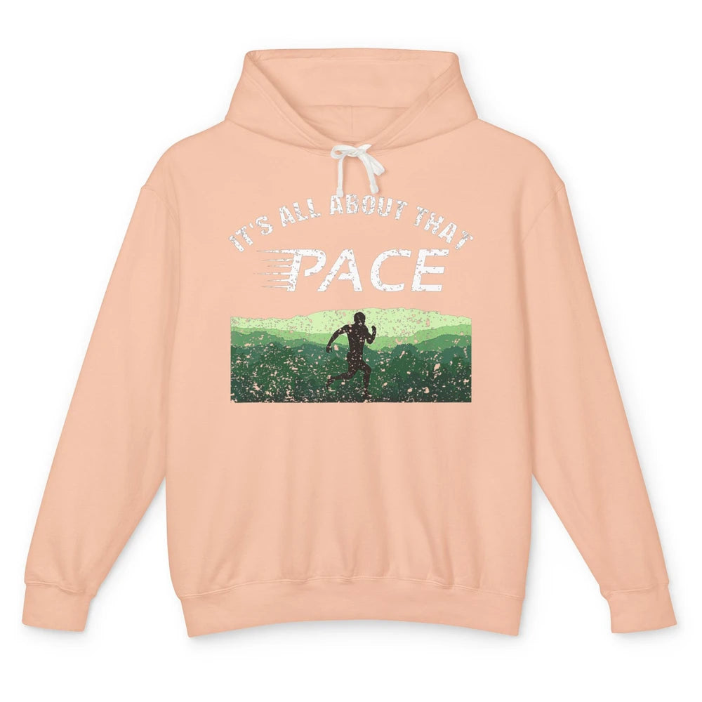 All About That Pace Summit Running Marathon Runner Vintage Unisex Lightweight Hoodie