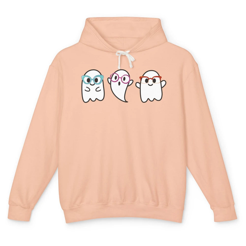 Cute Little Ghosts Glasses Optometrist Halloween Optician Unisex Lightweight Hoodie