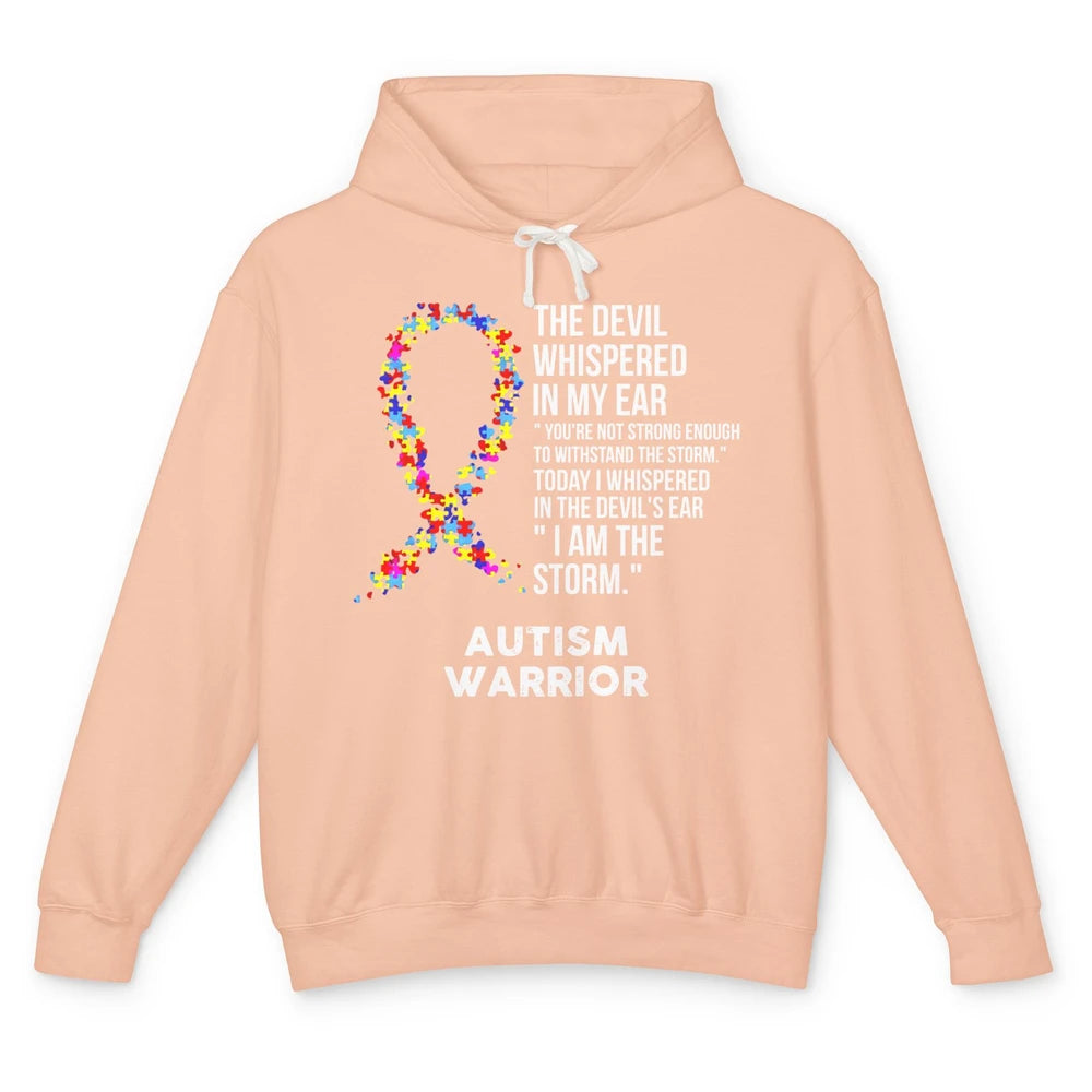 Autism Awareness Support Ribbon The Devil Whispered In Ear Unisex Lightweight Hoodie