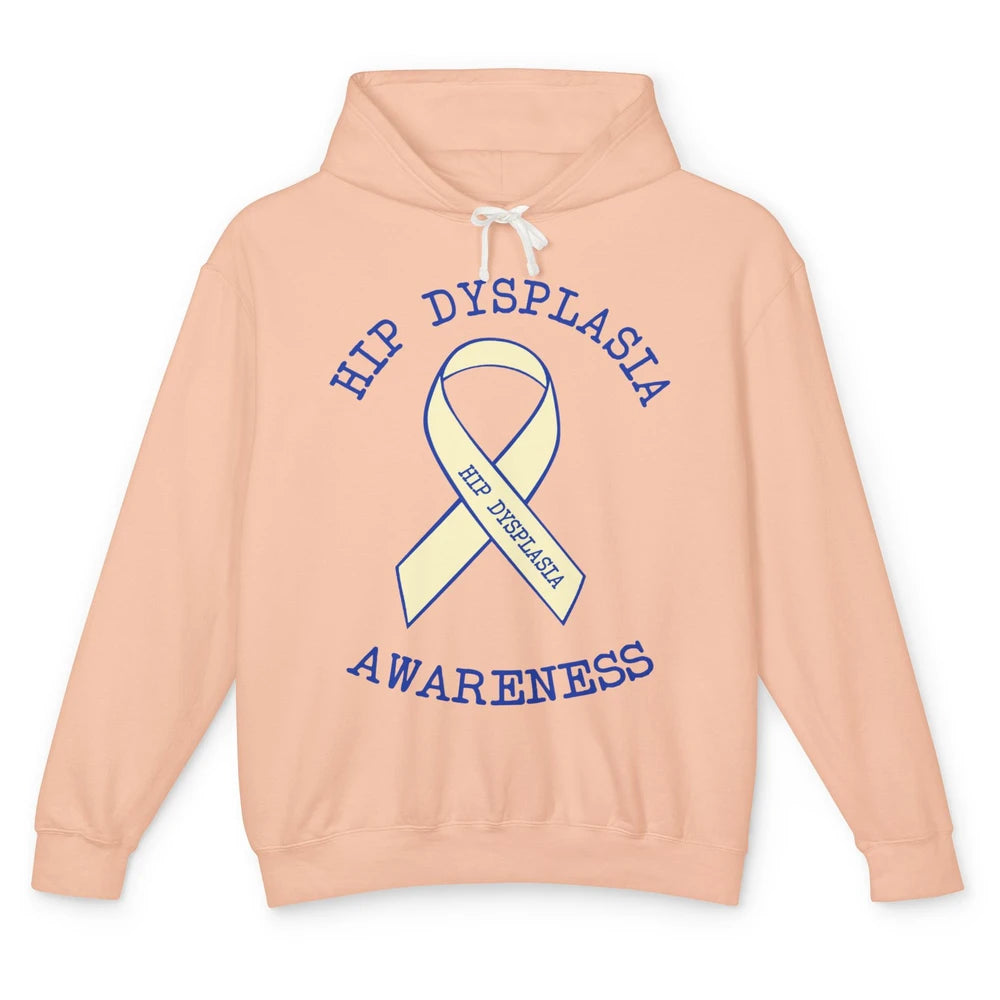 Hip Dysplasia Awareness Floral Blue White Ribbon DDH Unisex Lightweight Hoodie