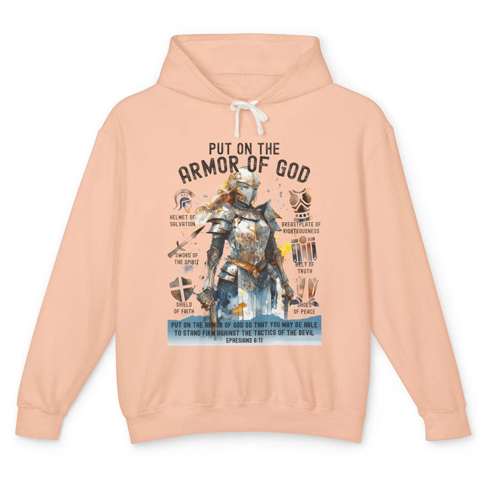 Knight Templar Christian Put On The Armor Of God Religious Unisex Lightweight Hoodie