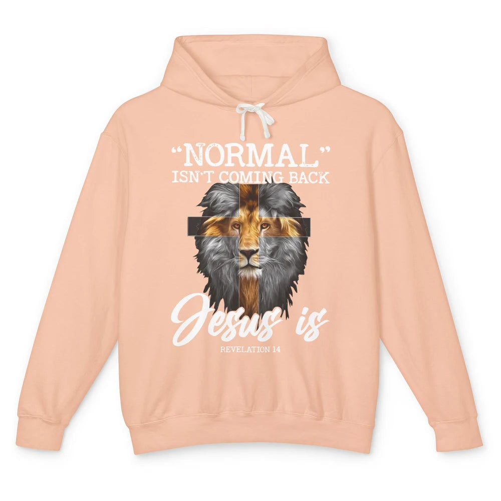 Lion Normal Not Coming Back Jesus Is Religion God Christian Unisex Lightweight Hoodie