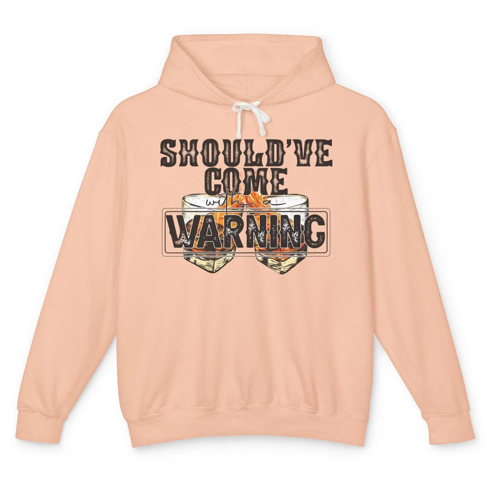 Retro Whiskey Should Have Come With A Warning Western Cowboy Unisex Lightweight Hoodie