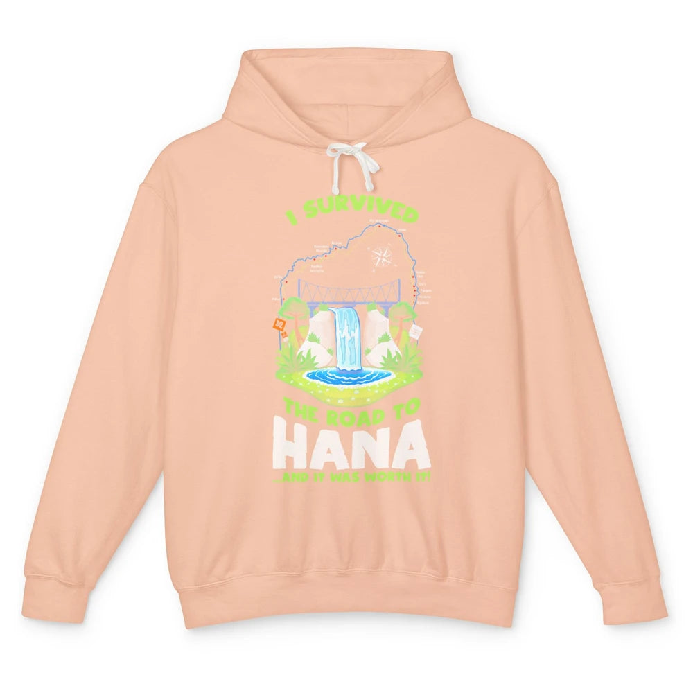 I Survived Road To Hana Maui Island Hawaiian Beach Summer Unisex Lightweight Hoodie