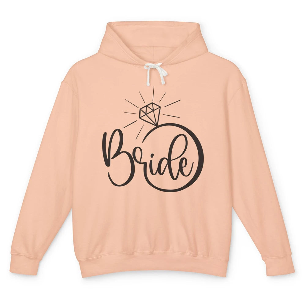 Bride To Be Wedding Ring Future Mrs. Engagement Bachelorette Unisex Lightweight Hoodie