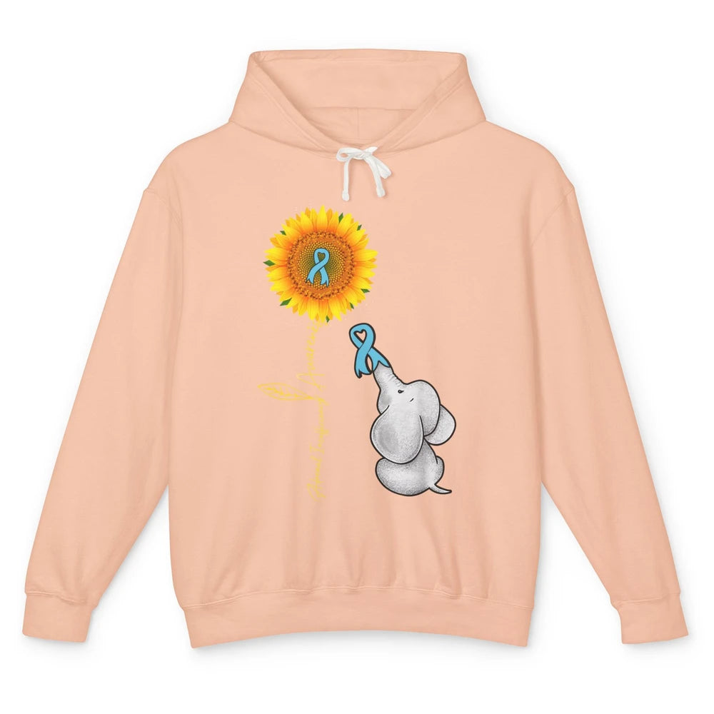 Adrenal Insufficiency Awareness Baby Elephant Sunflower Unisex Lightweight Hoodie