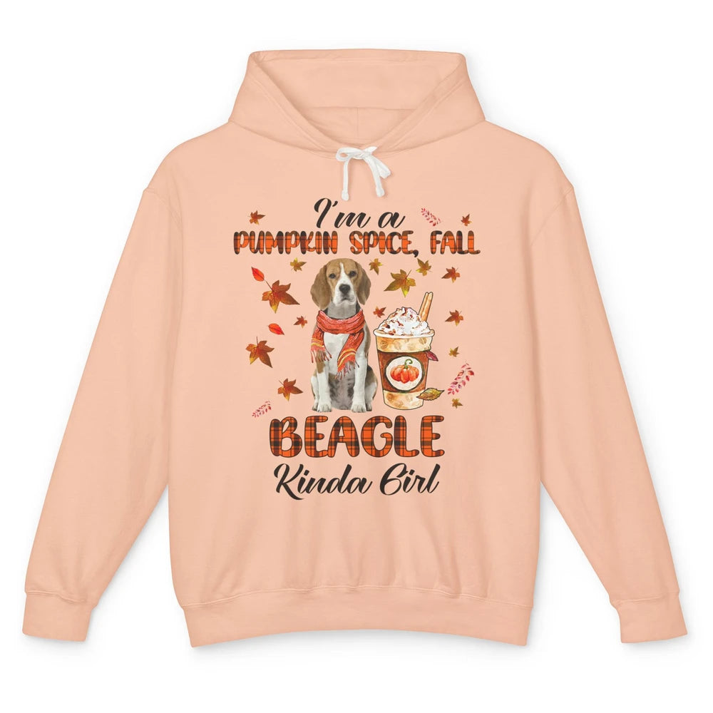 I'm A Pumpkin Spice Fall And Beagle Kinda Girl Fall Leaves Unisex Lightweight Hoodie