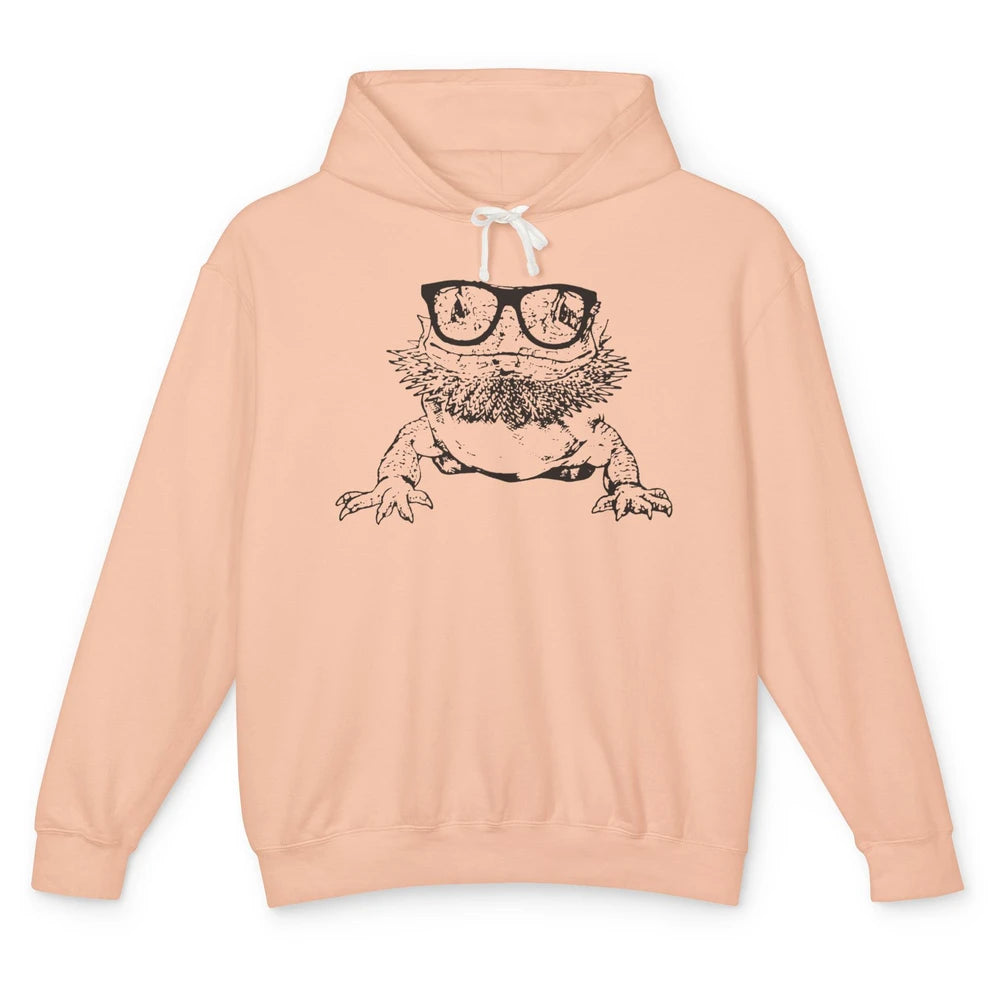 Bearded Dragon Glasses Animal Cute Bearded Dragon Owner Gift Unisex Lightweight Hoodie