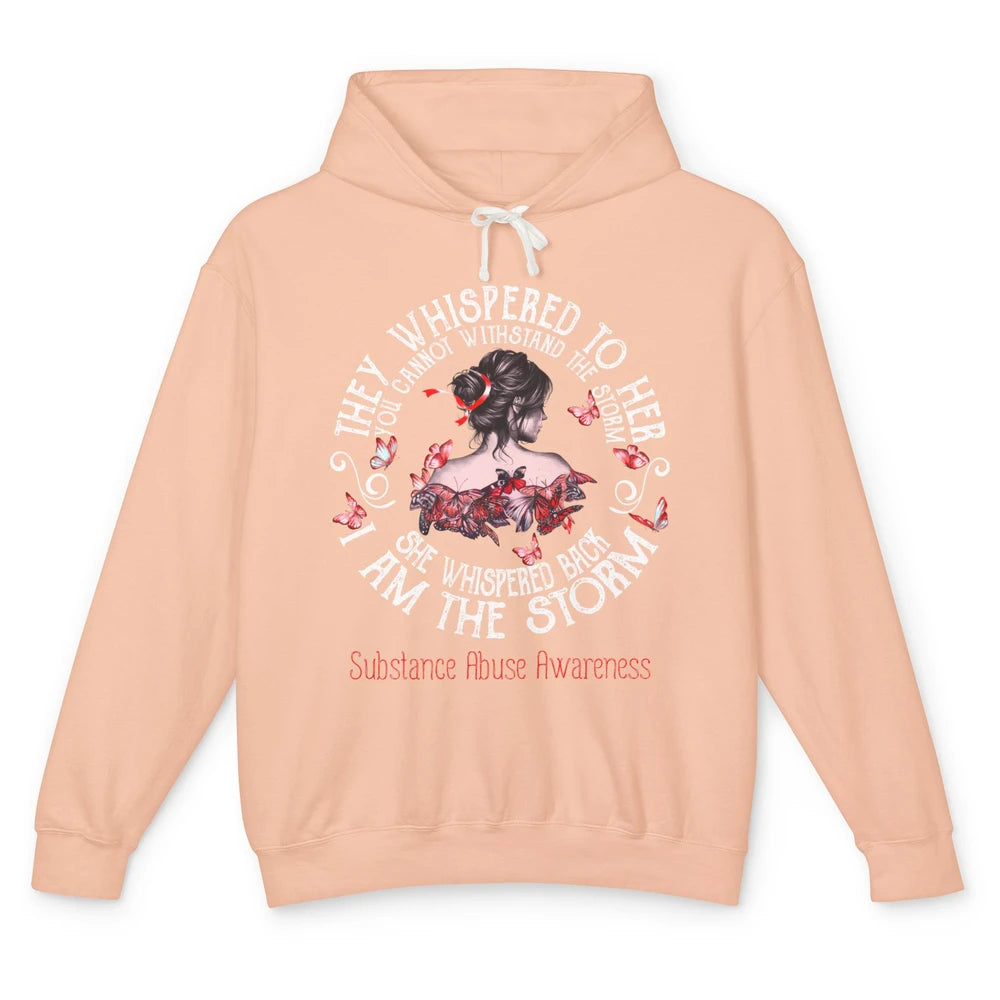 The Storm Substance Abuse Awareness Red Woman Appreciation Unisex Lightweight Hoodie