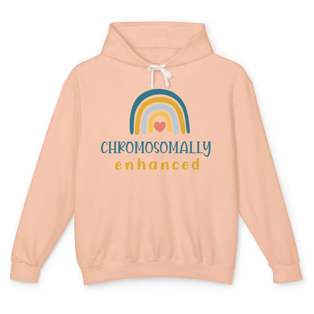 Chromosomes Enhanced Rainbow Down Syndrome T21 Warriors Unisex Lightweight Hoodie