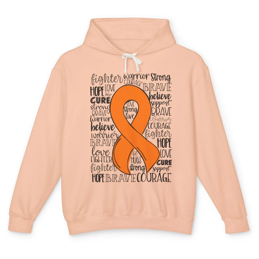 Functional Neurological Disorder FND Orange Ribbon Hope Love Unisex Lightweight Hoodie