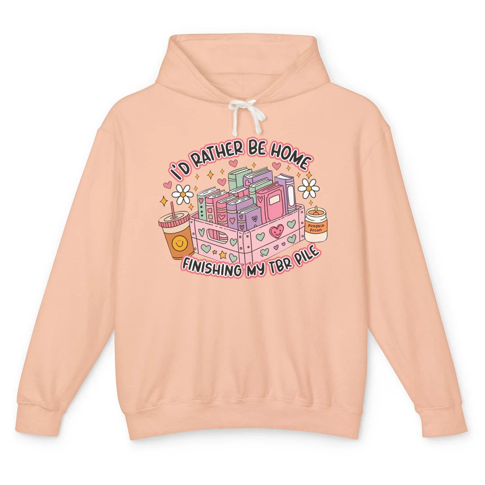 Retro Groovy TBR Book Readers Be Home Finishing My TBR Pile Unisex Lightweight Hoodie