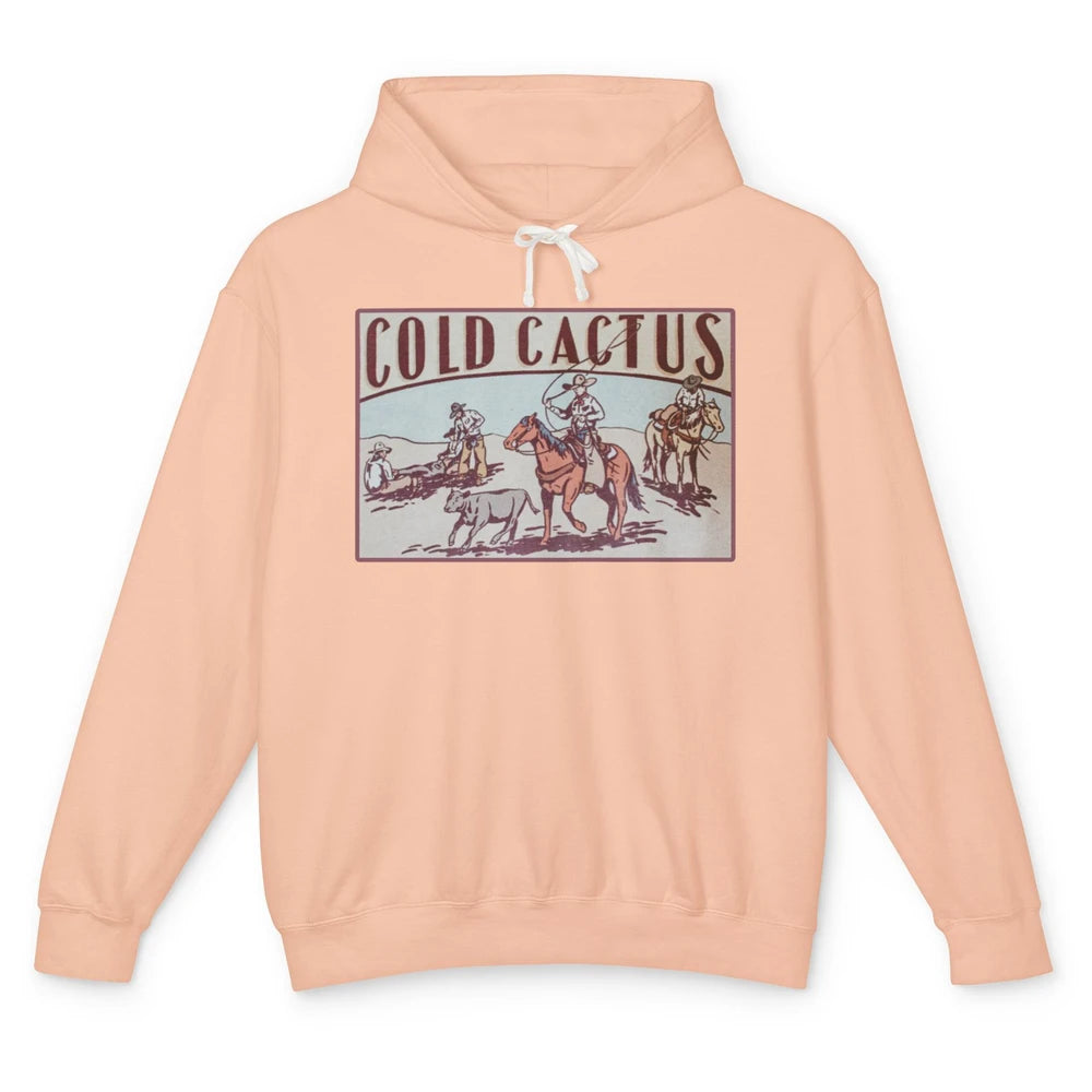 Retro Cowboy Horseback Rider Cold Cactus Western Country Unisex Lightweight Hoodie