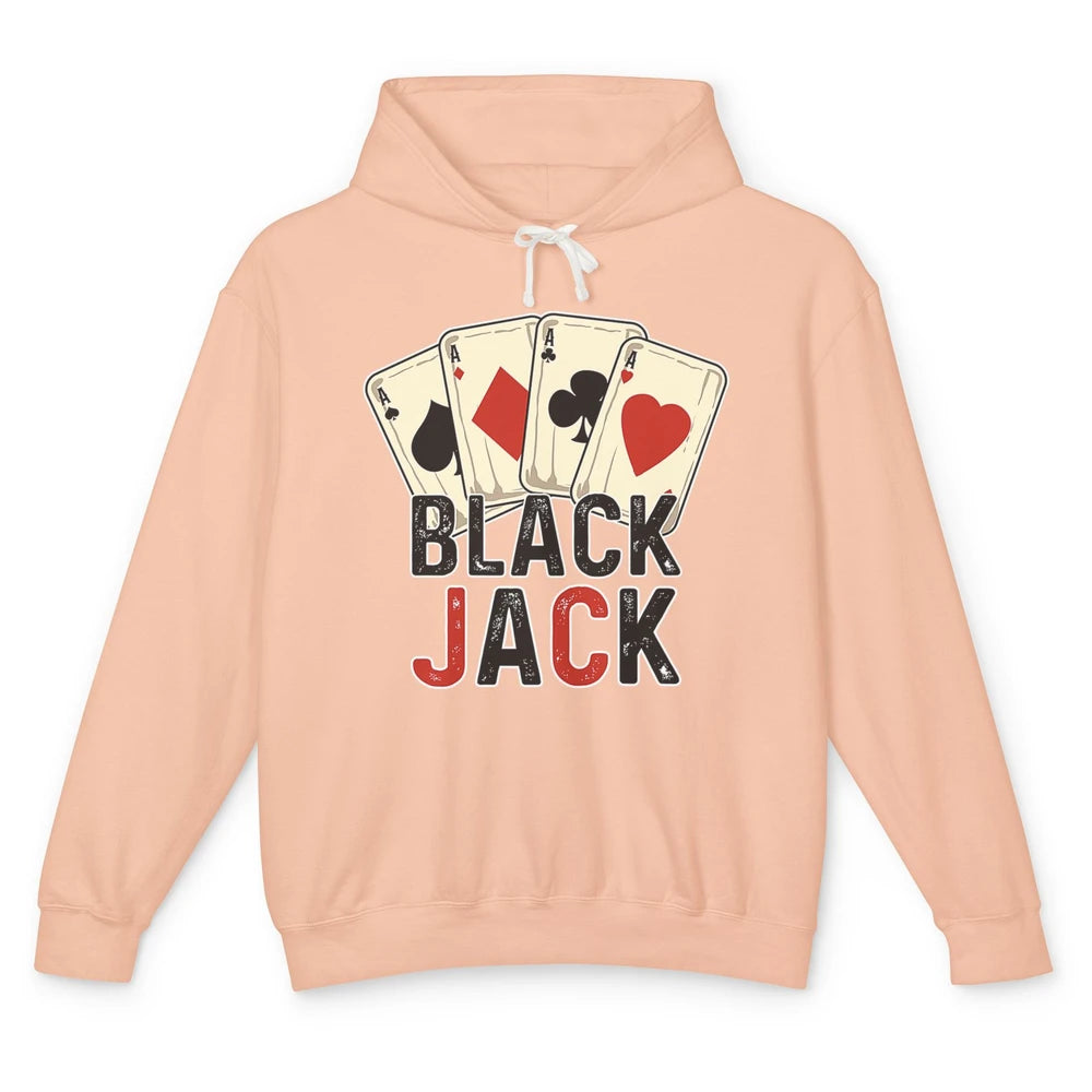 Funny Poker Dealer Card Gambler Blackjack Player Retro Game Unisex Lightweight Hoodie