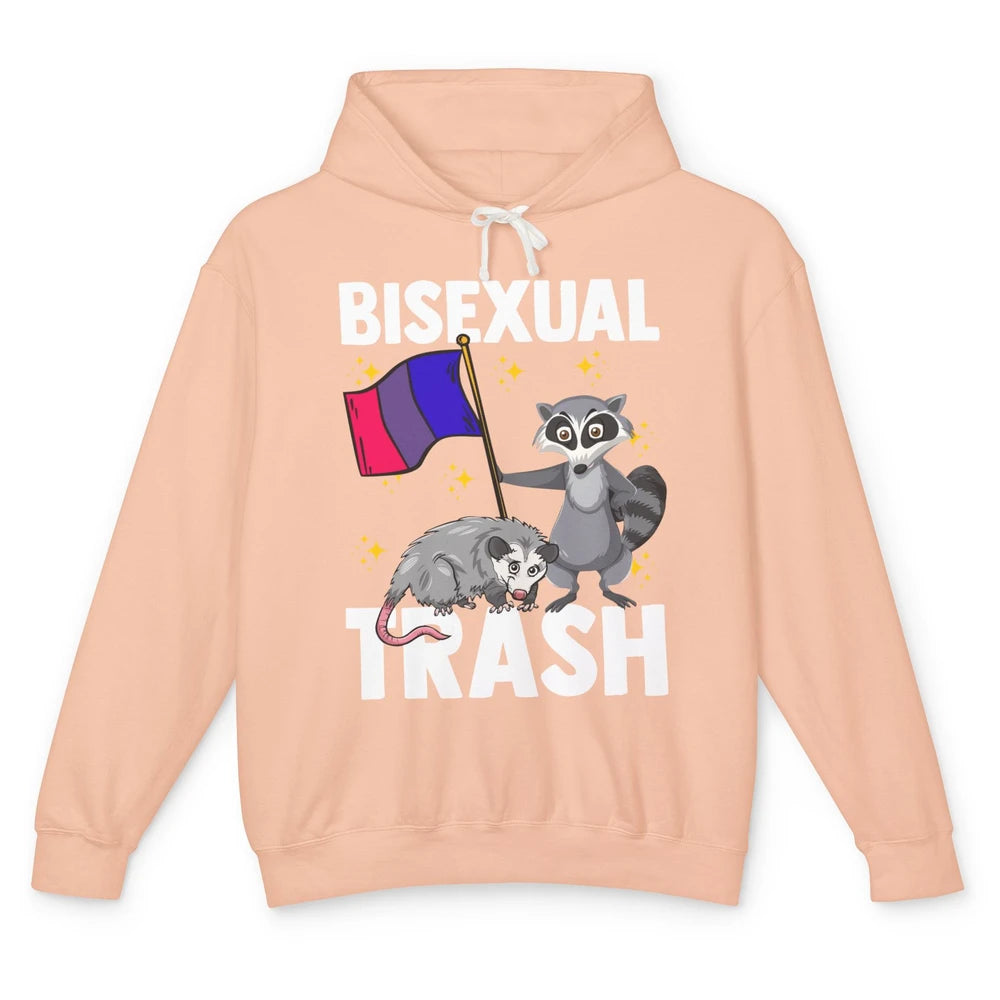 Raccoon LGBT Bisexual Trash Funny Flag Pride Animal Lovers Unisex Lightweight Hoodie