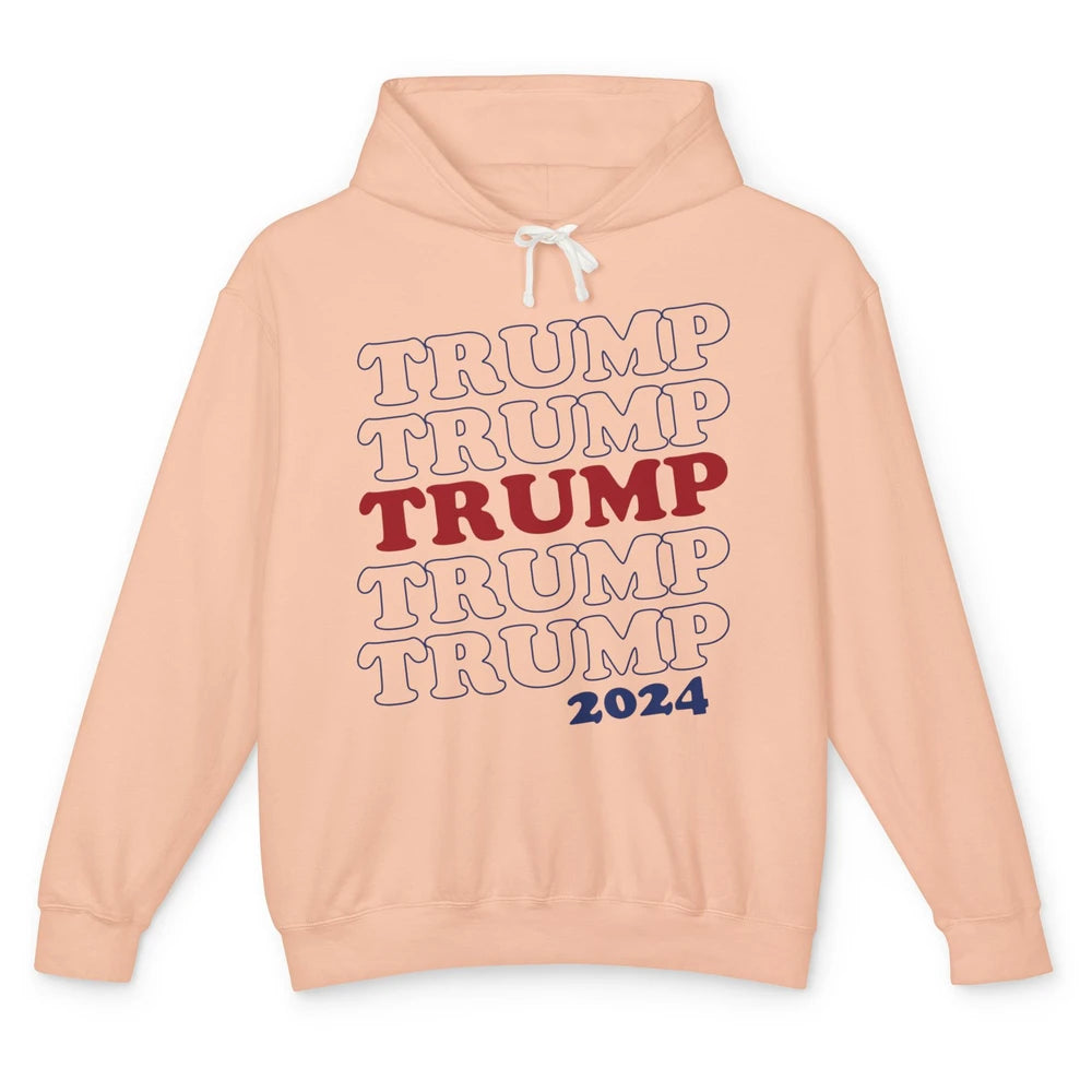 Trump 2024 Election MAGA I'll Be Back US Flag Trump Support Unisex Lightweight Hoodie