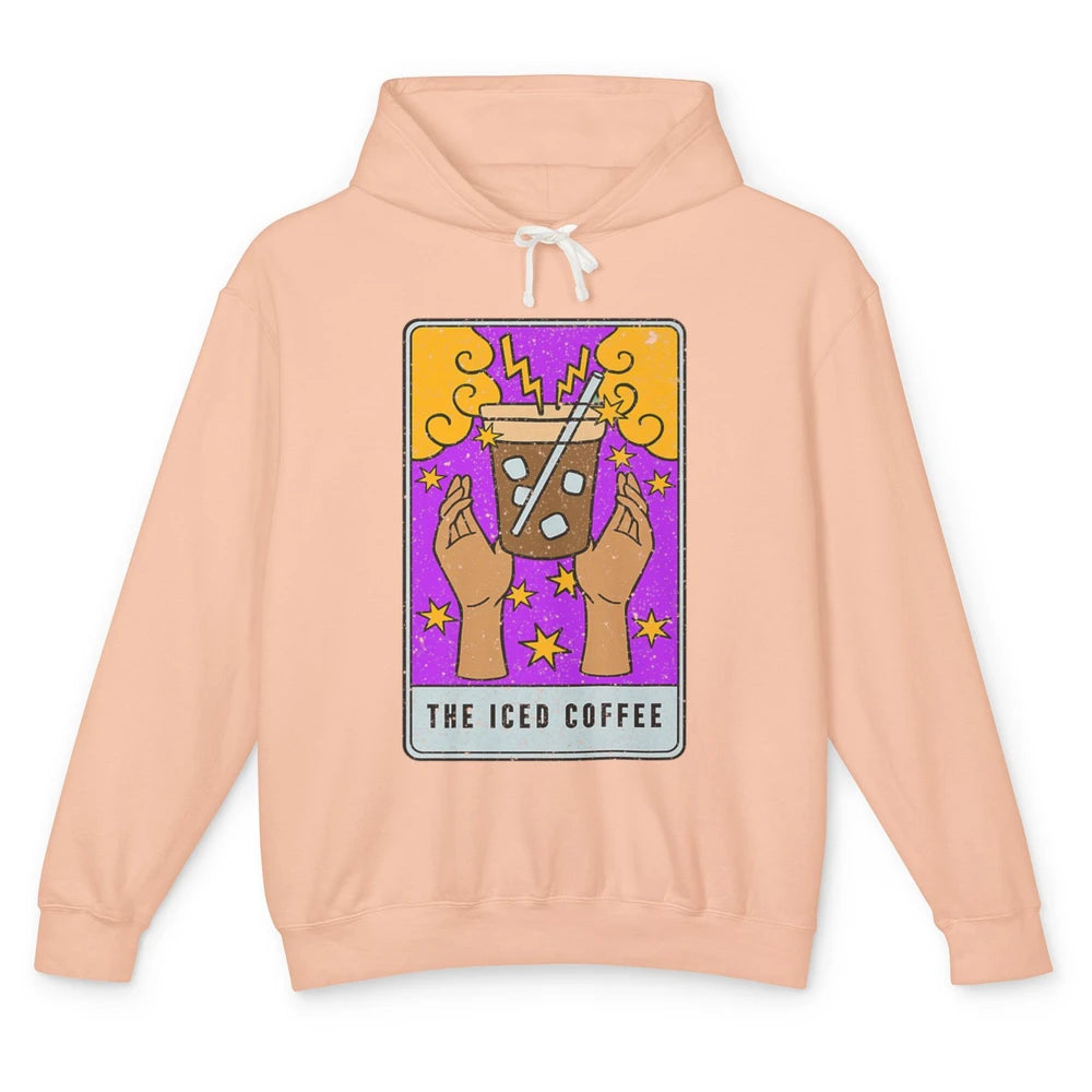 The Iced Coffee Witch Latte Tarot Card Mystical Halloween Unisex Lightweight Hoodie