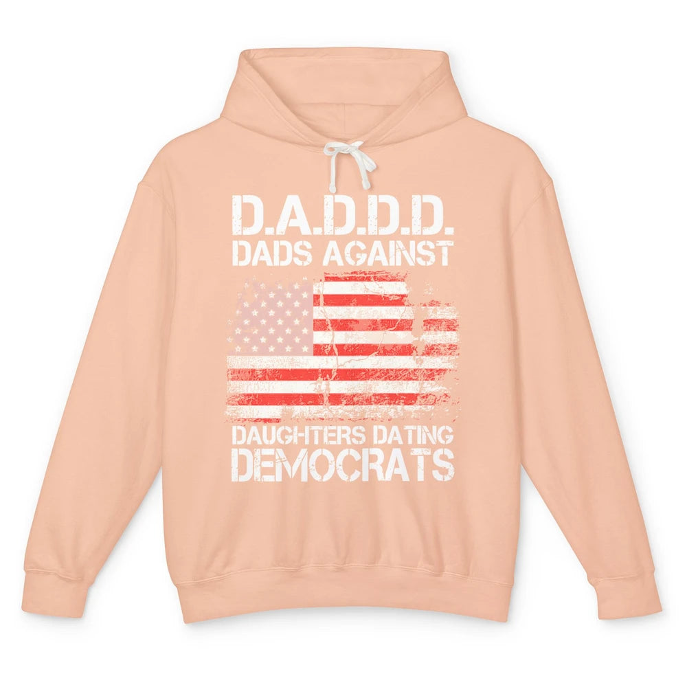 US Flag D.A.D.D.D Dads Against Daughters Dating Democrats Unisex Lightweight Hoodie