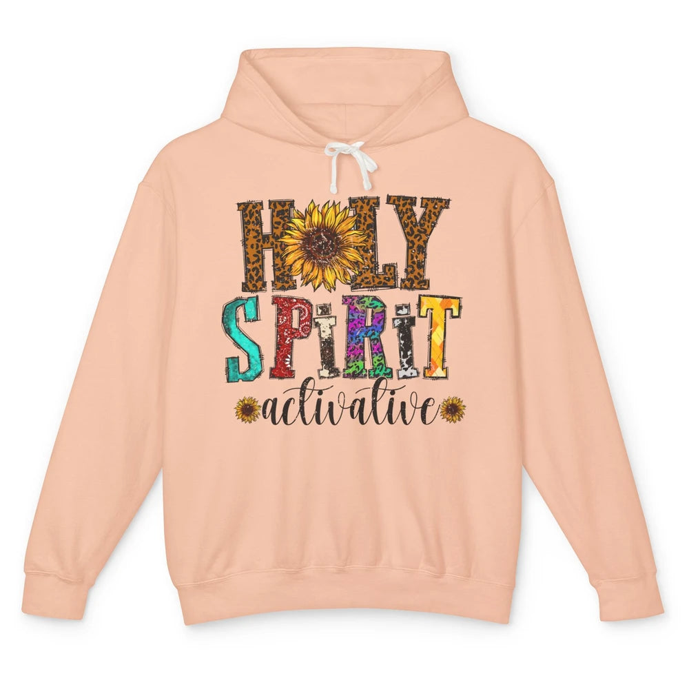 Leopard Sunflower Holy Spirit Activate Western Christian Unisex Lightweight Hoodie